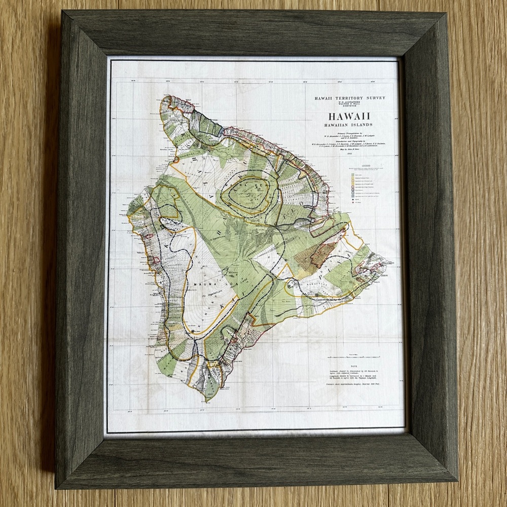 Big Island of Hawaii Art Print 8x10 Framed